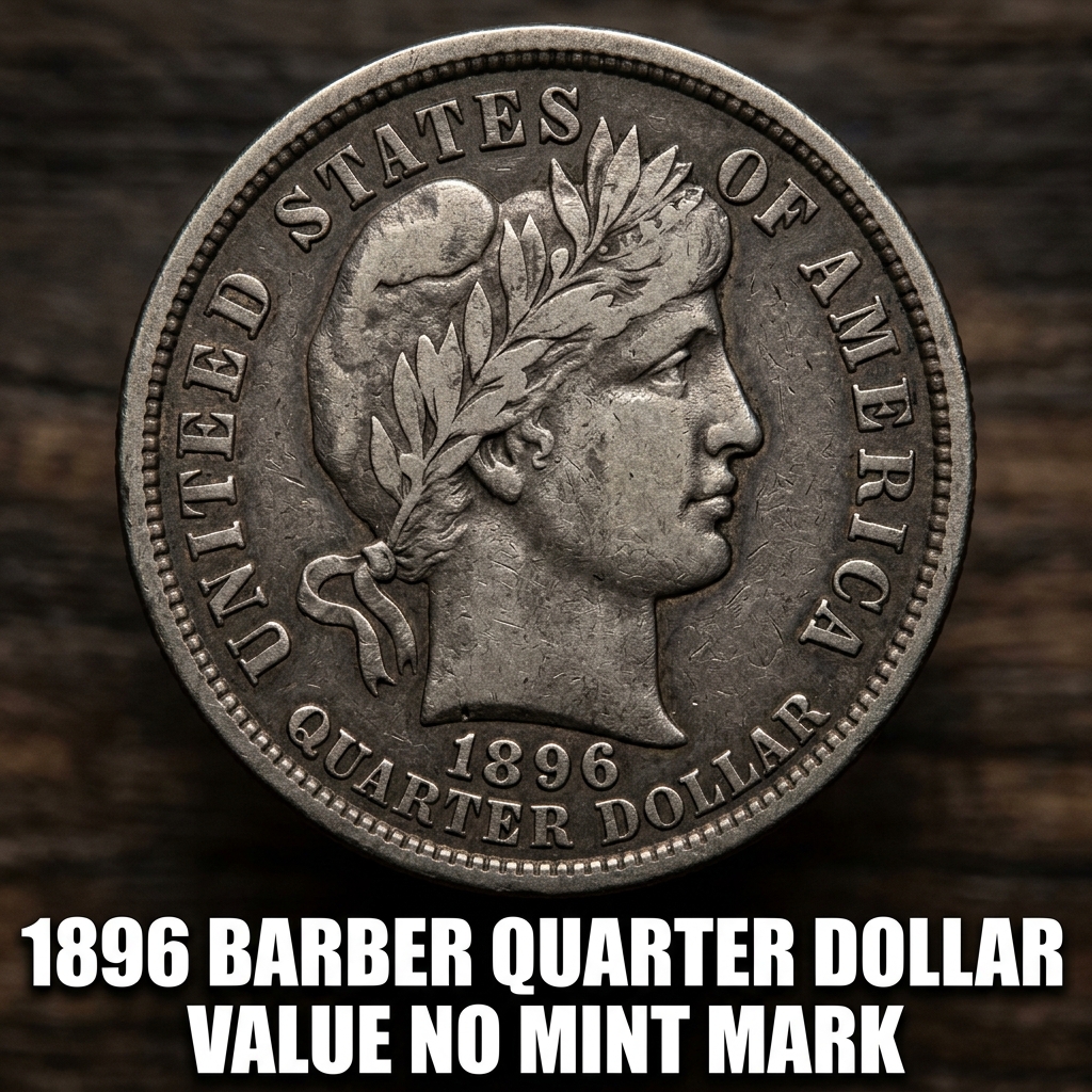 1896 Barber Quarter Value and Pricing Guide for No Mint Mark Coins