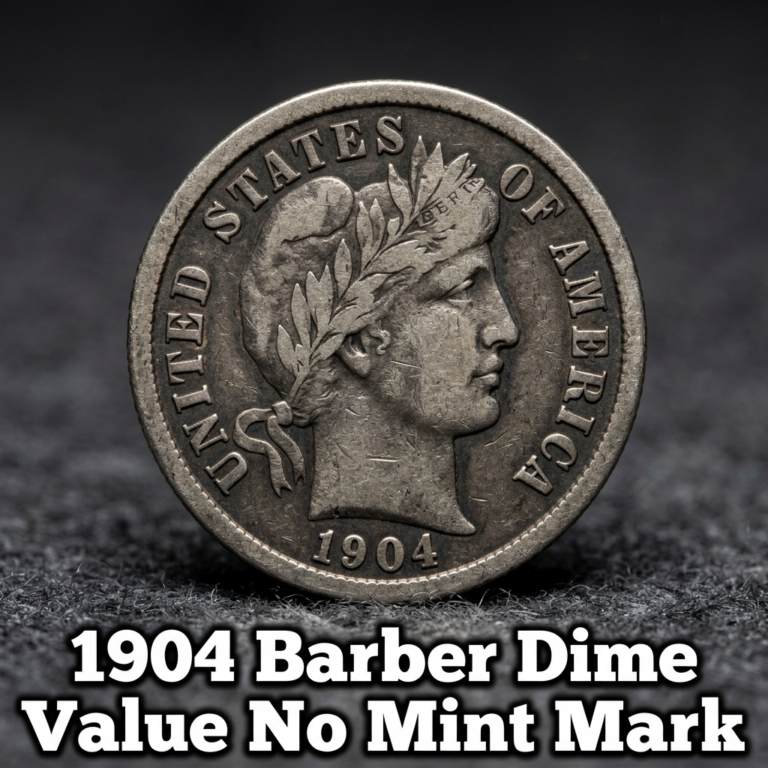 1904 Barber Dime Value and Price Guide for Coins with No Mint Mark