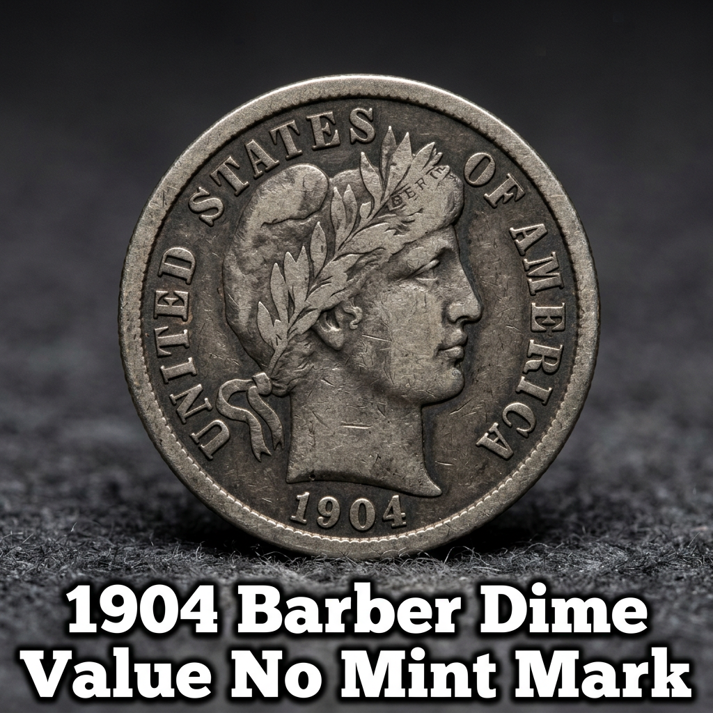 1904 Barber Dime Value and Price Guide for Coins with No Mint Mark