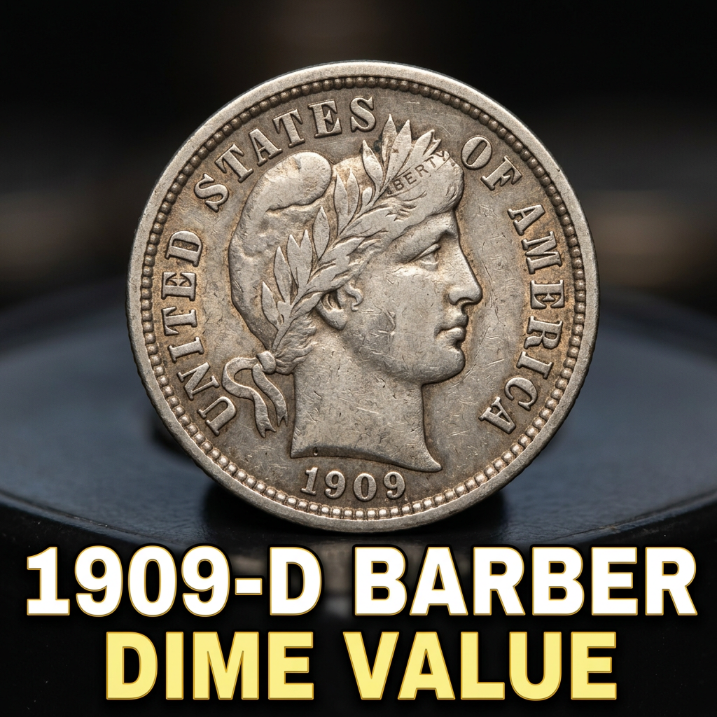 1909 D Barber Dime Value Guide and Price Chart for Collectors