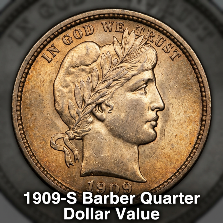 1909 S Barber Quarter Dollar Value and Price Guide for Collectors