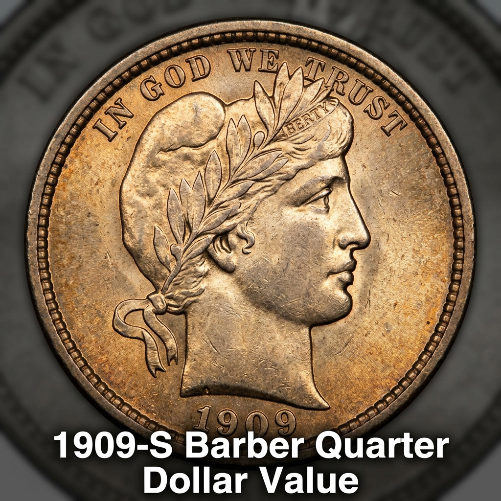 1909 S Barber Quarter Dollar Value and Price Guide for Collectors