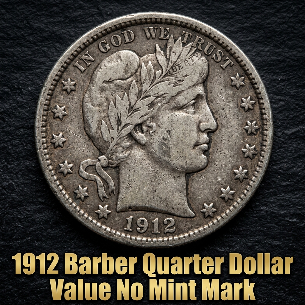 1912 Barber Quarter Value and Price Guide for No Mint Mark Coins