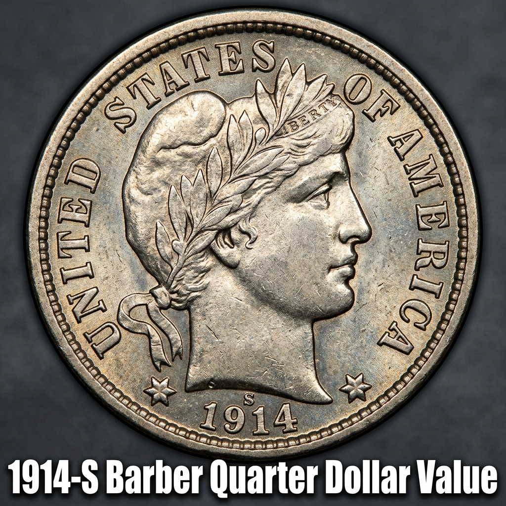 1914 S Barber Quarter Value and Comprehensive Price Guide for Collectors