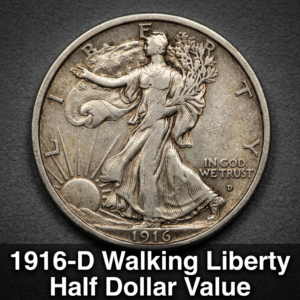 1916 D Walking Liberty Half Dollar Value and Grading Guide for Collectors