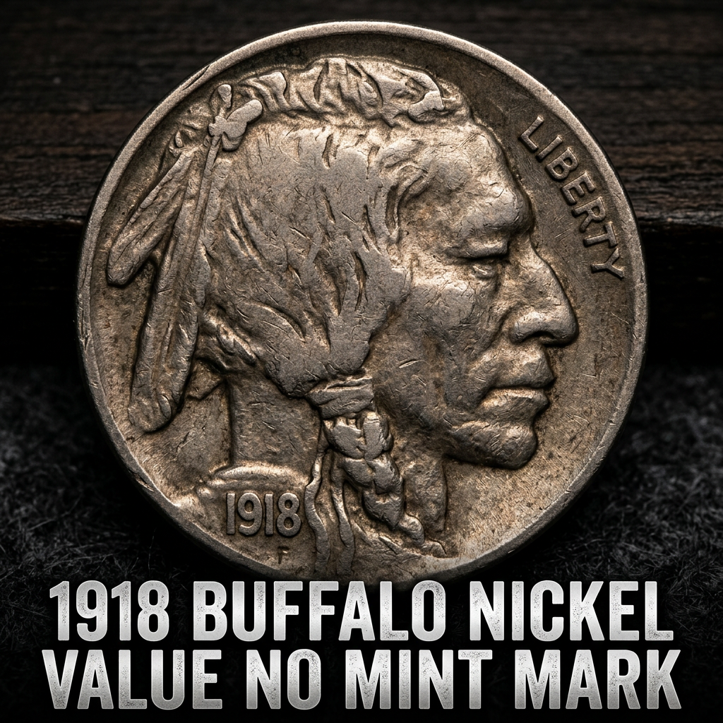 1918 Buffalo Nickel Value No Mint Mark and How Much It Is Worth Today