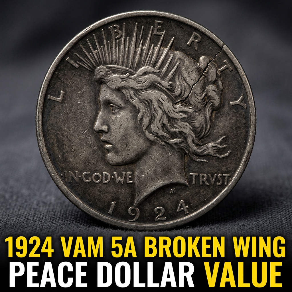 1924 VAM 5A Broken Wing Peace Dollar Value and Identification Guide