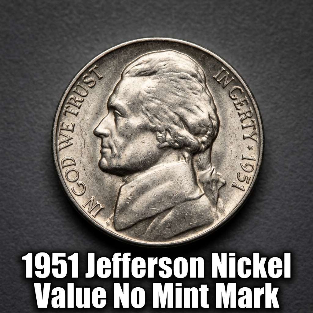 1951 Jefferson Nickel Value and Price Guide for No Mint Mark Coins