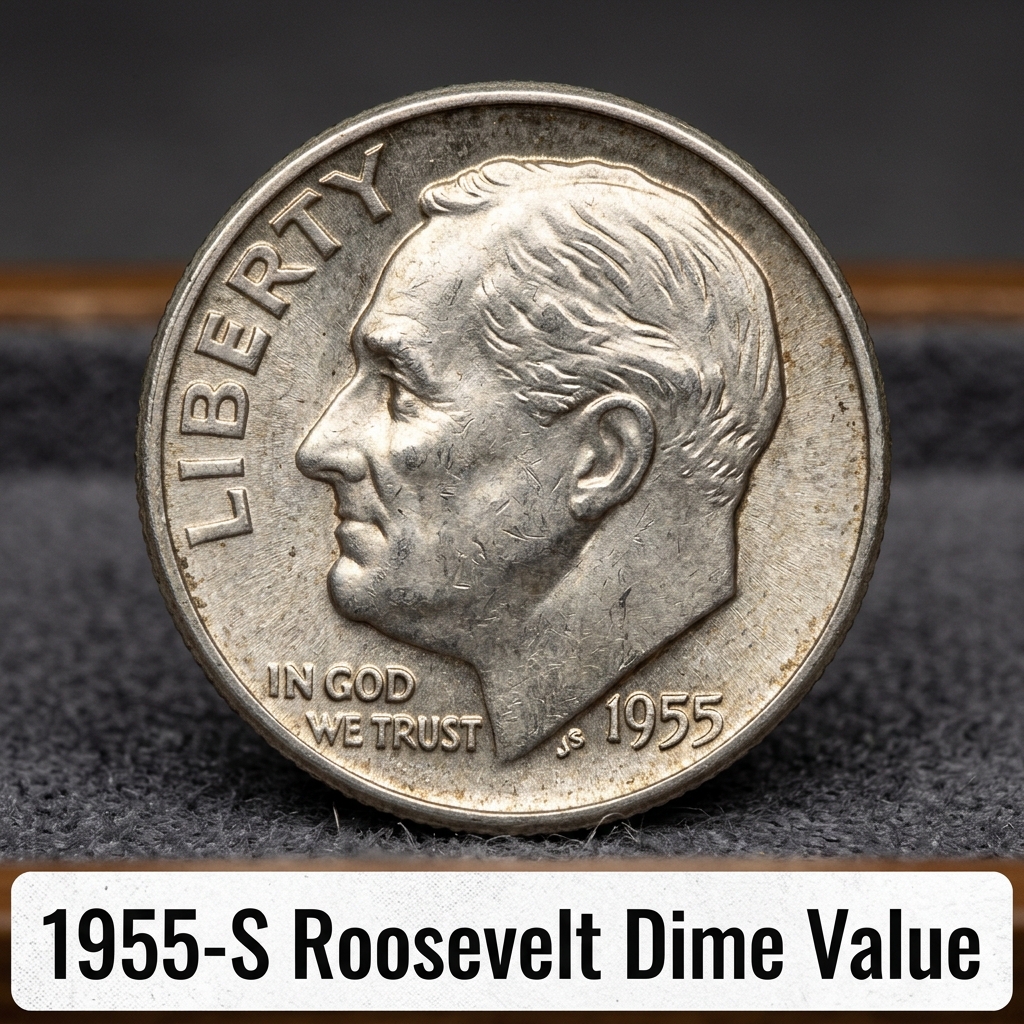 1955 S Roosevelt Dime Value Guide and History