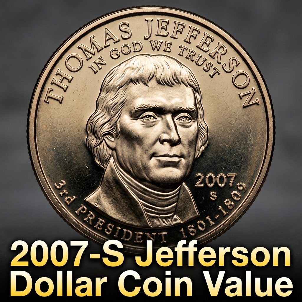 2007 S Jefferson Presidential Dollar Coin Worth and Collector Value Guide