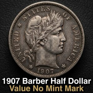 How Much is a 1907 Barber Half Dollar with No Mint Mark Worth Today