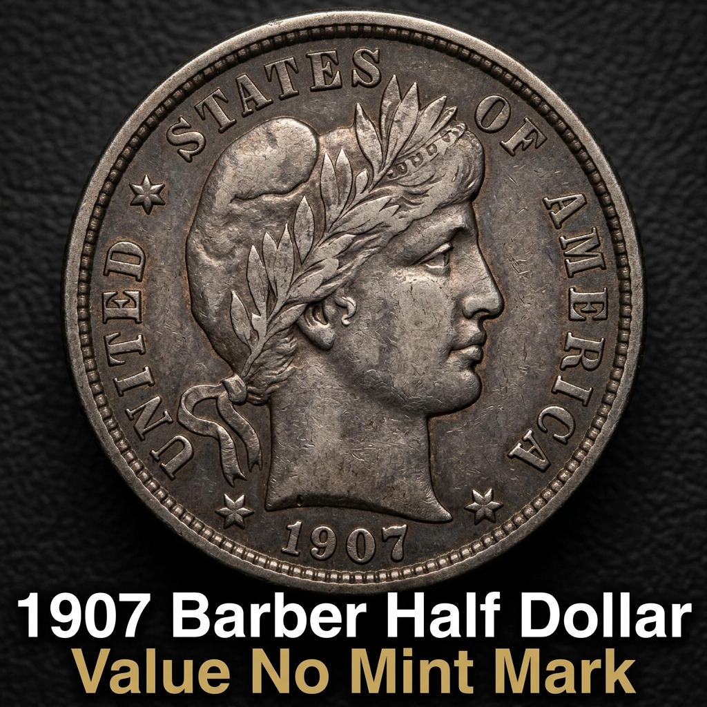 How Much is a 1907 Barber Half Dollar with No Mint Mark Worth Today