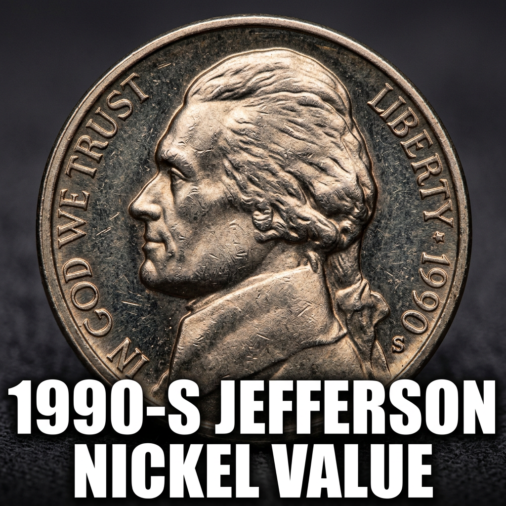 How much is a 1990 S Jefferson Nickel worth today